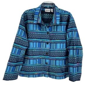 Chico’s Design Blue Bohemian Lightweight Jacket - Chico's Sz 2 = L/12